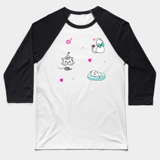 One cat, two cats, three cats Baseball T-Shirt